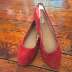Crown Vintage Red Faux Suede Melidee Ballet Flat Size 11 Like New